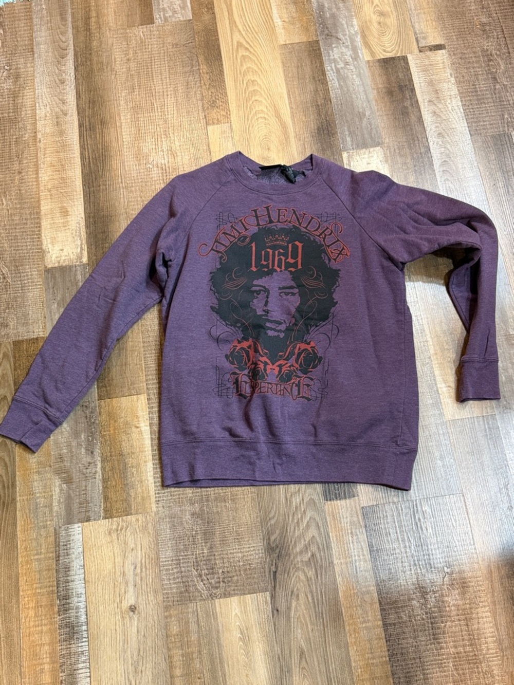 Purple Graphic Crewneck Sweater - Jimi Hendrix 1969 Style